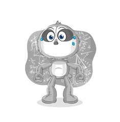 sloth thinking hard vector. cartoon character