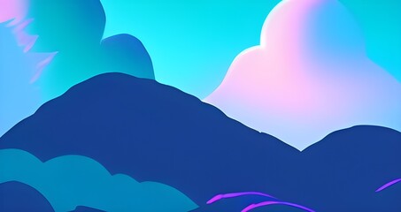 purple, pink and blue lights racing along a digital landscape