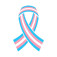 Transgender pride ribbon flag icon vector. Transgender awareness ribbon icon isolated on a white background. Symbol of the transgender community design element