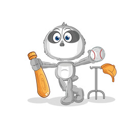 sloth playing baseball mascot. cartoon vector