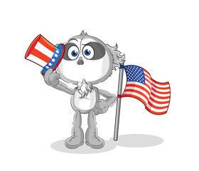 sloth uncle sam character. cartoon mascot vector