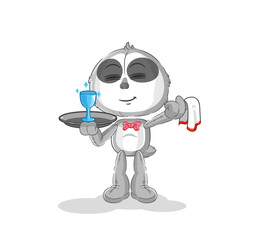 sloth waiter cartoon. cartoon mascot vector