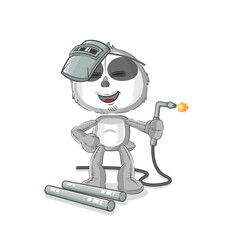 Fototapeta premium sloth welder mascot. cartoon vector