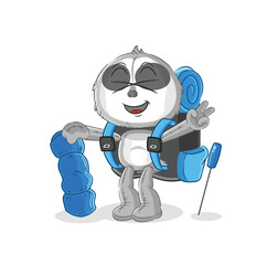 sloth go camping mascot. cartoon vector