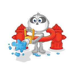 Fototapeta premium sloth firefighter vector. cartoon character