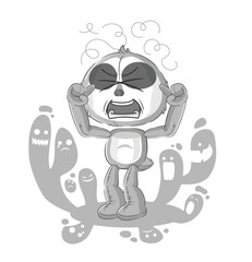 depressed sloth character. cartoon vector