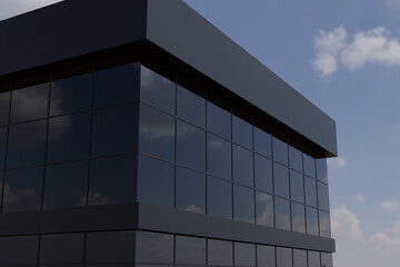 Obraz premium 3D Render Building & Sign for Mockup
