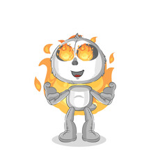sloth on fire mascot. cartoon vector