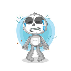 sloth cold illustration. character vector