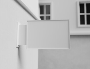 3D Render Blank Sign for Mockup