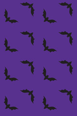 Halloween vector seamless pattern. Bats background.