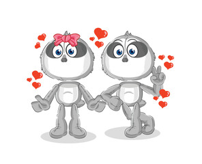 sloth dating cartoon. character mascot vector
