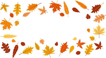 Autumn leaves frame.