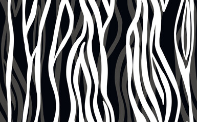 Fototapeta na wymiar Abstract modern zebra seamless pattern. Animals trendy background. Black and white decorative vector stock illustration for print, card, postcard, fabric, textile. Modern ornament of stylized skin
