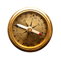 antique brass compass isolated