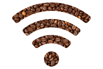 Coffee beans wifi symbol