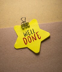 Close up Representation of Well Done Concept Idea