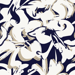 Floral Brush strokes Seamless Pattern Design