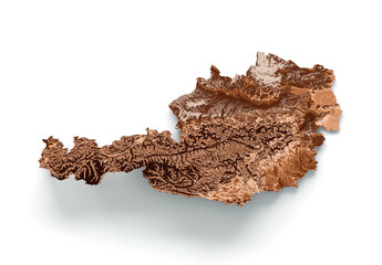 Map of Austria in old style, brown graphics in a retro style Vintage Style. High detailed 3d illustration