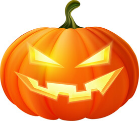 3D realistic halloween pumpkin lantern