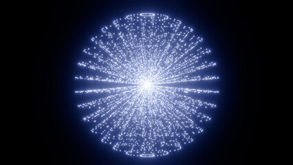 Explosion einer Silvesterrakete zum Jahreswechsel auf schwarzem Hintergrund am Nachthimmel als Symbol für einen Neuanfang