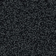 Black textured asfalt seamless texture top view. Dark grey abstract tarmac pattern. Vector illustration of road coat material. Grunge granular closeup surface. Bitumen grain highway backdrop