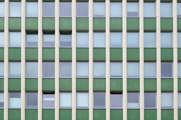 Grüne fassade mit Fenstern, Nordrhein-Westfalen, Deutschland, Europa