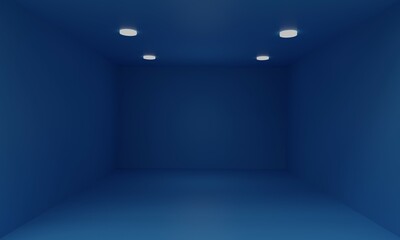 3d illustration, room background, with lights on the ceiling, which are a focus of attention, 3d rendering