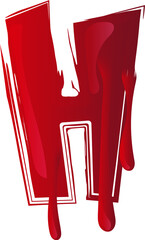 Halloween bloody uppercase alphabet text typographic design