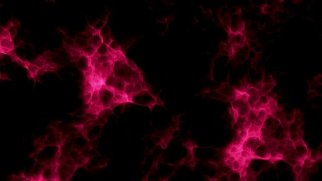 Vibrations of a scarlet smoky web on a black background, fantasy or space screensaver