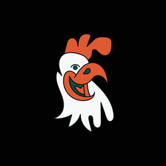 abstract rooster head logo icon