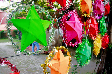 Colorful star lanterns or parol for Christmas decoration © MarieXMartin
