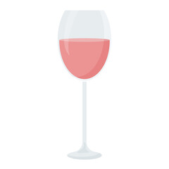 Glass of pink wine