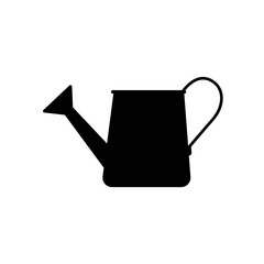 Watering Can Silhouette. Black and White Icon Design Elements on Isolated White Background