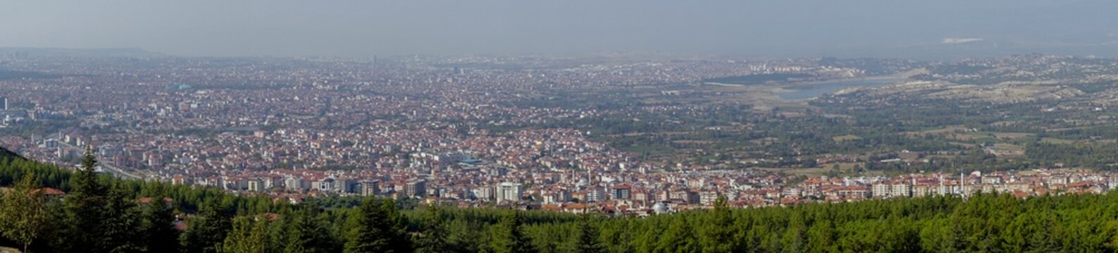Panoramic view of Denizli city in a daylight