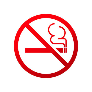 No smoking sign on white background isolated illustration.
