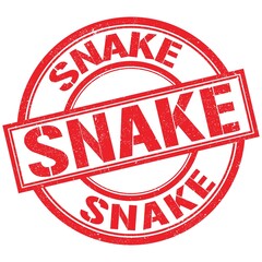 SNAKE text written on red stamp sign