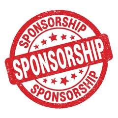 SPONSORSHIP text written on red round stamp sign.