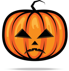 Pumpkin on white background Vector Illustration.