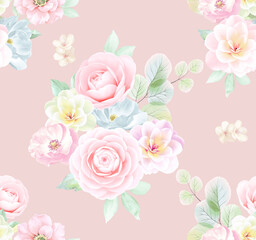 Classic Popular Flower Seamless pattern background.Perfect for wallpaper, fabric design, wrapping paper, surface textures, digital paper.
