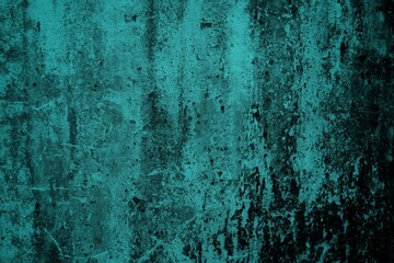 A textured background featuring a deep teal color with a distressed, grunge appearance. The surface shows variations in tone and subtle patterns, creating an abstract and moody aesthetic.