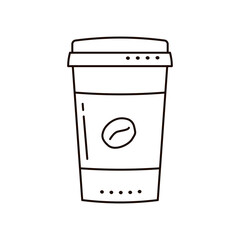 Coffee cup isolated on white. Doodle style.