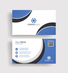 Simple and minimal business card design template with rounded shapes
