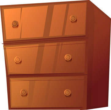wooden dresser flat cartoon