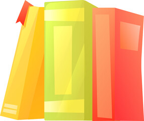 stack of books flat cartoon