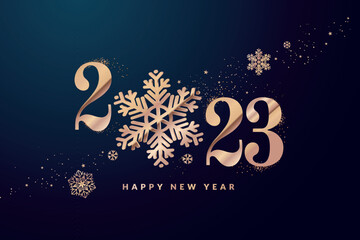 Fototapeta na wymiar 2023 Happy New Year. Vector illustration concept for background, greeting card, party invitation card, website banner, social media banner, marketing material.