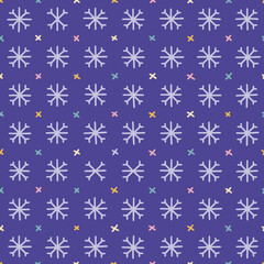 Hand drawn various snowflakes, seamless pattern. Winter symbol. Perfect for Christmas cards, invitations, decorations, wrapping paper, textiles and more.