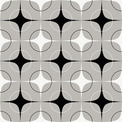 vintage retro 50's style geometric pattern silver black white