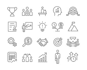 Business Icons - Vector Line. Editable Stroke.