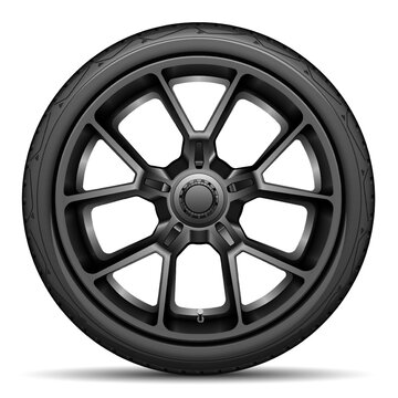 Aluminum wheel car tire style racing on white background vector